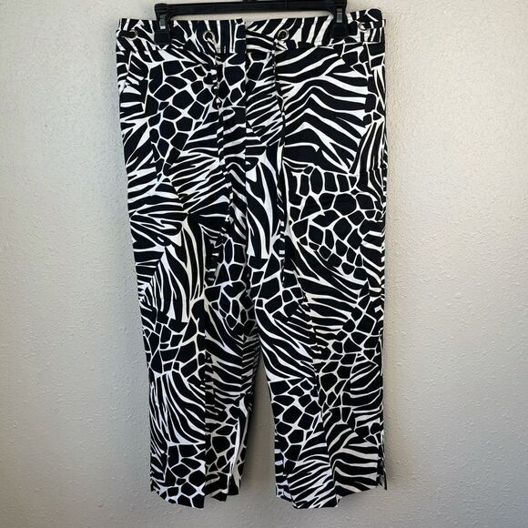 Methode Black & White Cropped Pants Size 10 EUC - Picture 1 of 8